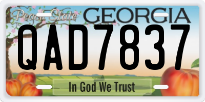 GA license plate QAD7837