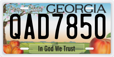 GA license plate QAD7850