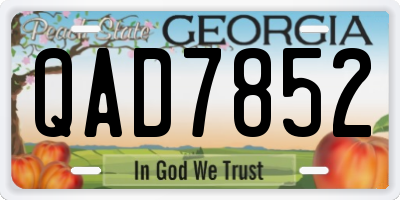 GA license plate QAD7852