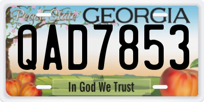 GA license plate QAD7853
