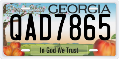 GA license plate QAD7865