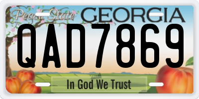 GA license plate QAD7869