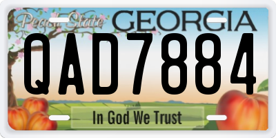 GA license plate QAD7884