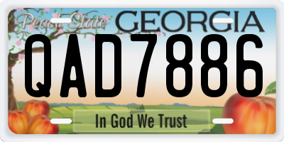 GA license plate QAD7886
