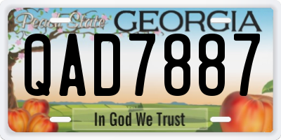 GA license plate QAD7887