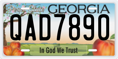 GA license plate QAD7890