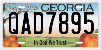 GA license plate QAD7895