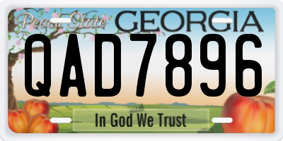 GA license plate QAD7896