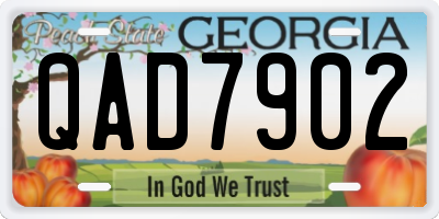 GA license plate QAD7902