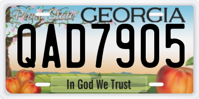 GA license plate QAD7905