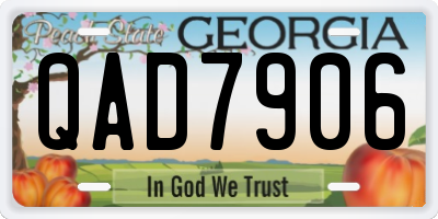 GA license plate QAD7906