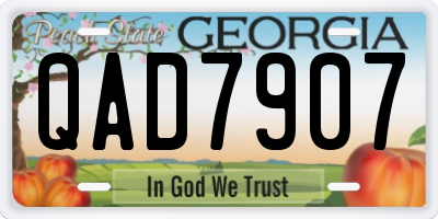 GA license plate QAD7907