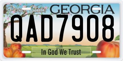 GA license plate QAD7908