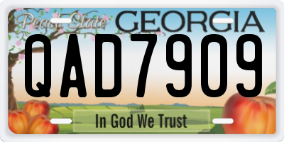 GA license plate QAD7909