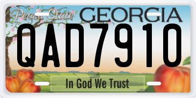 GA license plate QAD7910