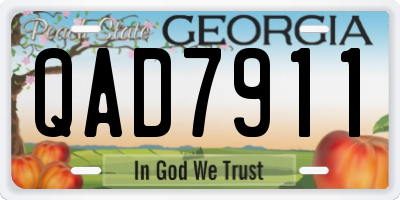 GA license plate QAD7911