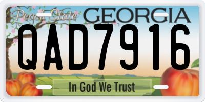 GA license plate QAD7916