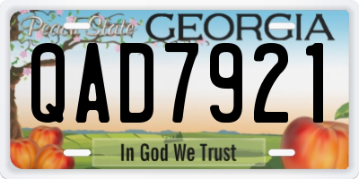 GA license plate QAD7921