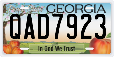 GA license plate QAD7923