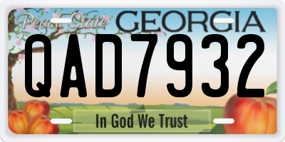 GA license plate QAD7932
