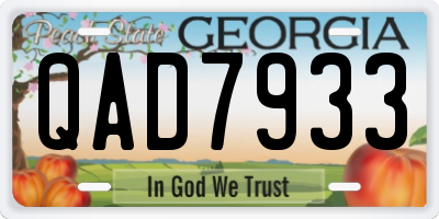 GA license plate QAD7933