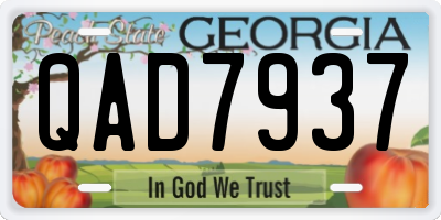 GA license plate QAD7937