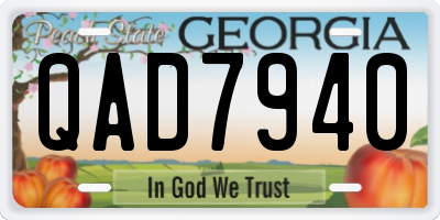 GA license plate QAD7940