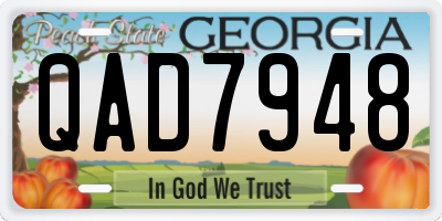 GA license plate QAD7948