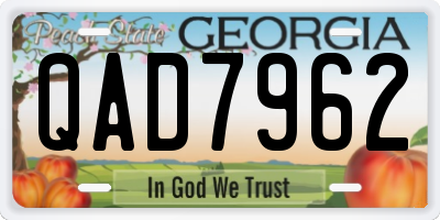 GA license plate QAD7962