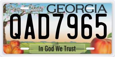 GA license plate QAD7965