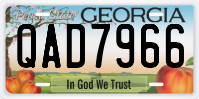 GA license plate QAD7966