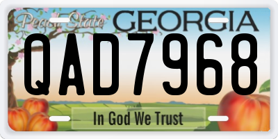GA license plate QAD7968