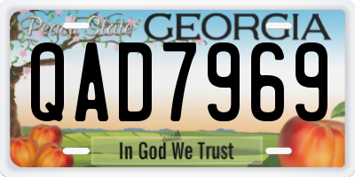 GA license plate QAD7969