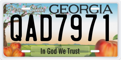 GA license plate QAD7971