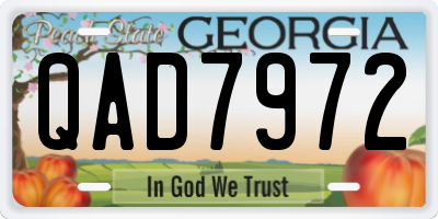 GA license plate QAD7972