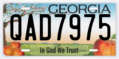 GA license plate QAD7975