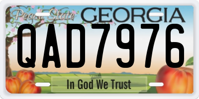 GA license plate QAD7976