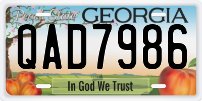GA license plate QAD7986