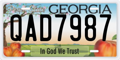 GA license plate QAD7987