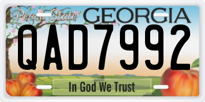 GA license plate QAD7992
