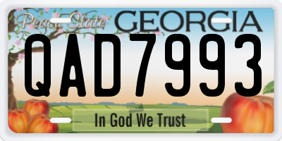 GA license plate QAD7993