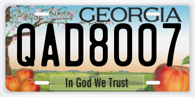 GA license plate QAD8007