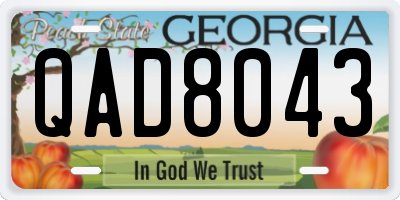 GA license plate QAD8043