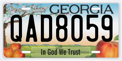 GA license plate QAD8059