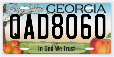 GA license plate QAD8060