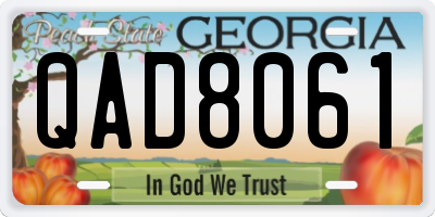 GA license plate QAD8061