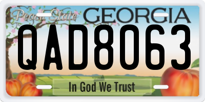 GA license plate QAD8063