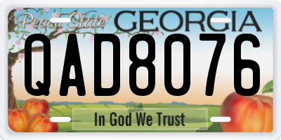 GA license plate QAD8076