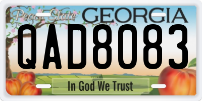 GA license plate QAD8083