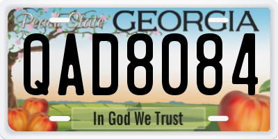 GA license plate QAD8084